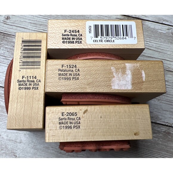 Lot 4 PSX Design 1995-1999 Wood Mounted Rubber Stamp - Tribal Native Vintage - Picture 3 of 8